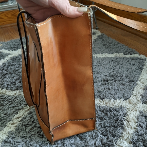 PATRICIA NASH Leather Zebra Calf Hair on Hide Shoulder Tote Bag - Picture 6 of 10